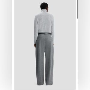 Chaiken Wide Leg Trouser Wool Blend Mid Rise Sleek Grey Cuffed Designer 4 / 30
